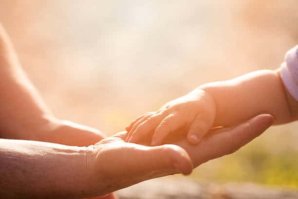 hands of old and young